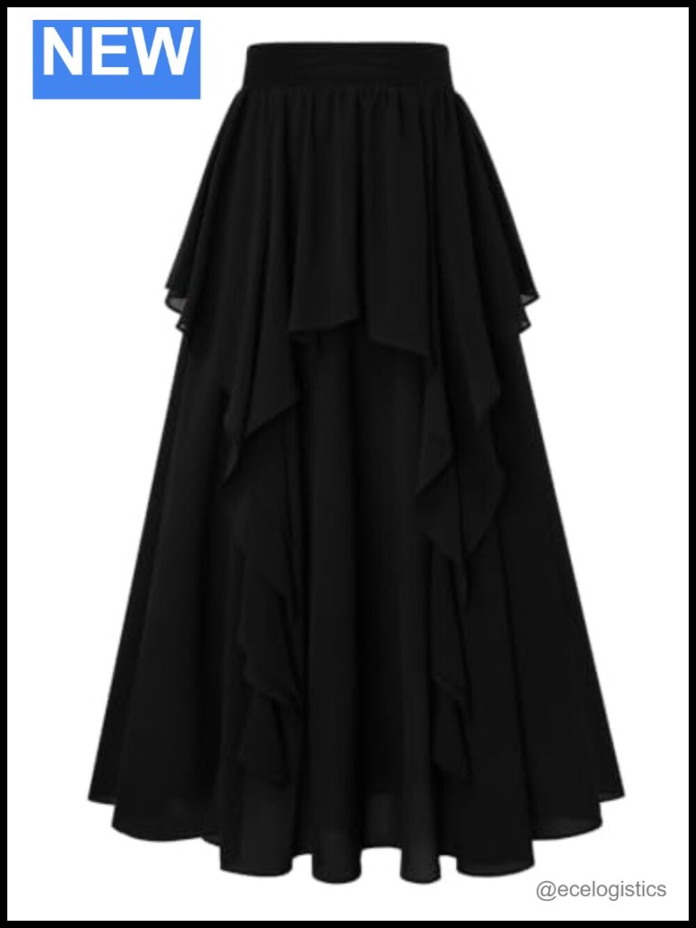 Women's Renaissance Maxi Skirt High Waist A-Line Ankle Length Chiffon Ruffle